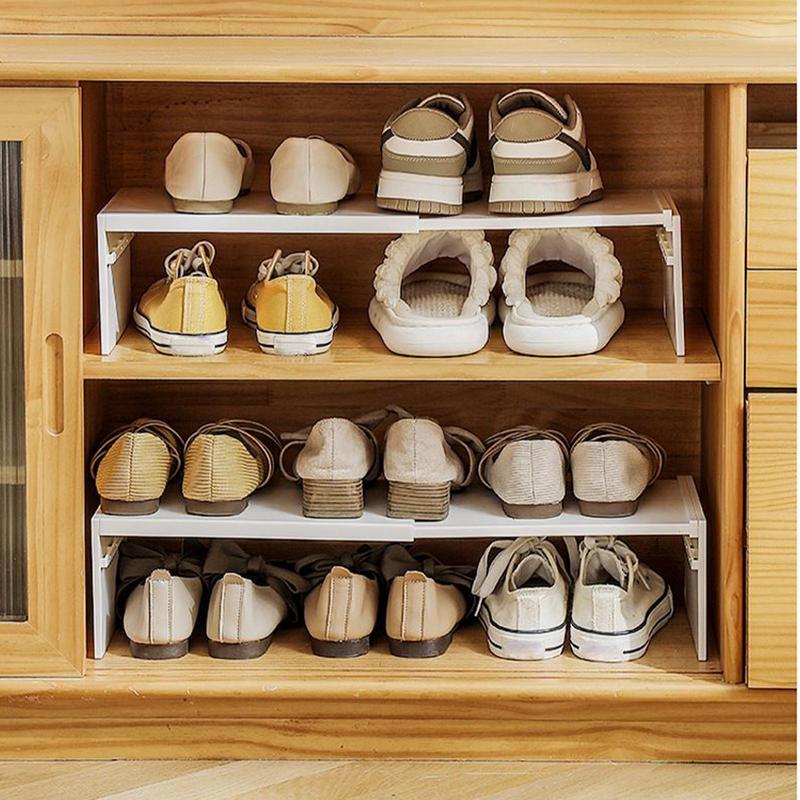 Kitchen Adjustable Layered Shelves Increased Space Stackable Expandable For Storage Cabinet Sinks Shoe Cabinets Wardrobes RVs