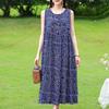 Vestido sin mangas de talla grande para mujer, vestidos largos casuales sueltos, ropa de verano vintage