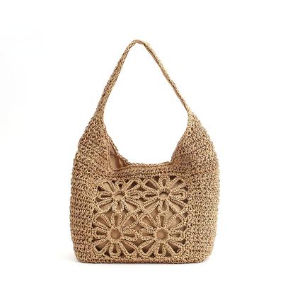 Cuco Bloemenmotief Papieren Tote Bag 2513112043 Camel (144)