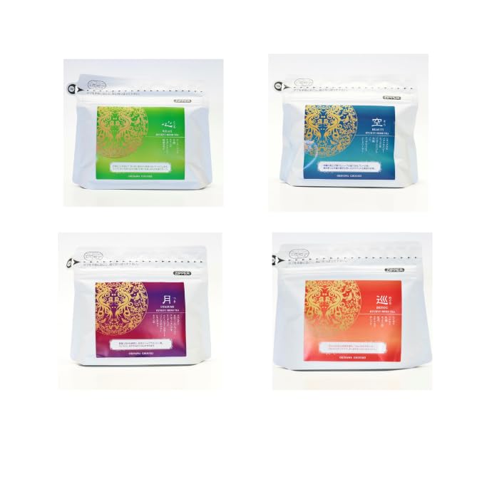 Sanpin Tea Set of 4 Ryukyu Herbal Teas + (Meguri, Sora, Kokoro, Tsuki)