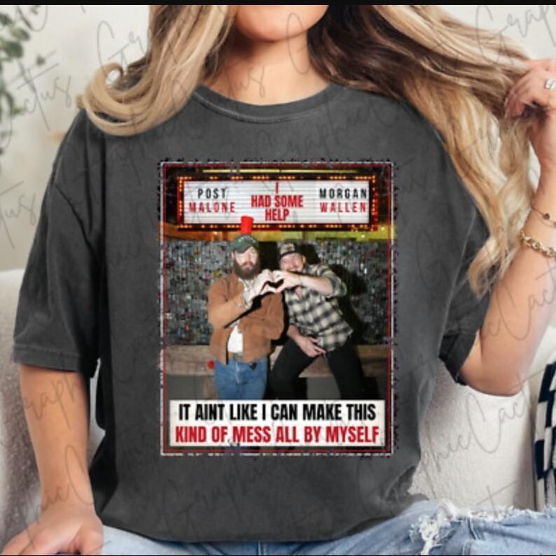 I Had Some Help Shirt Morgan Wallen Post Malone Tee Country Music Shirt Unisex T-Shirt XXL