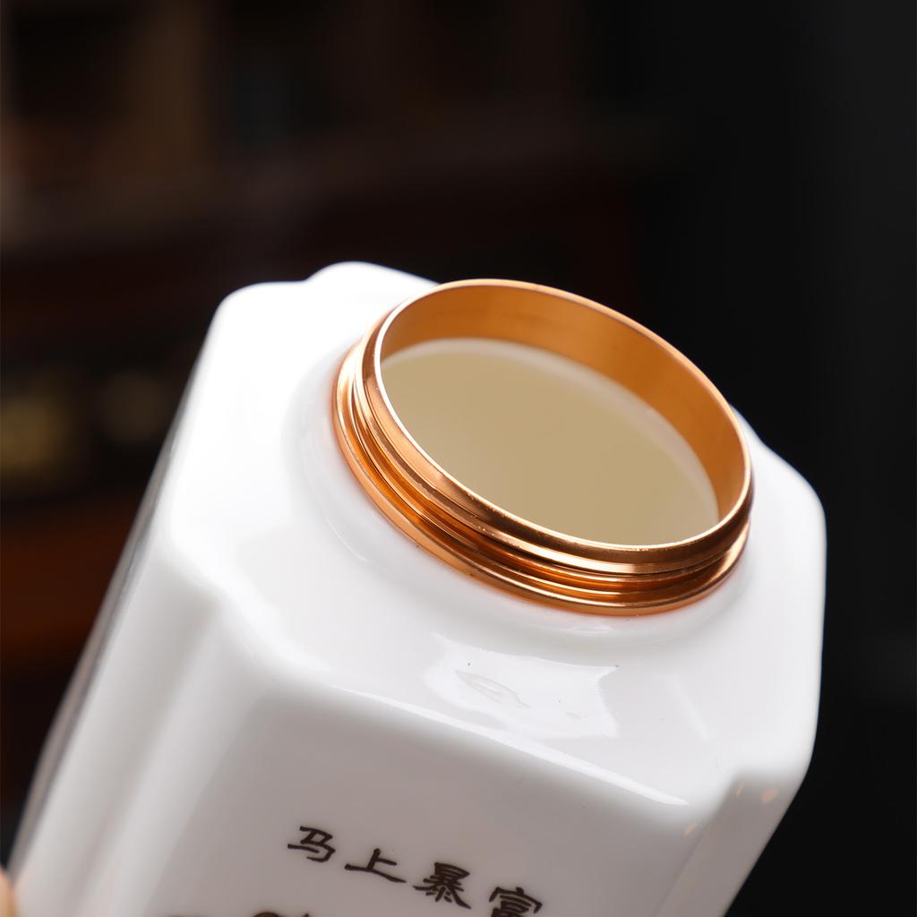 Pure White Suet Jade Porcelain Tea Tin Can Ceramic Sealed Savings Jar Gift Portable Portable Tea Can