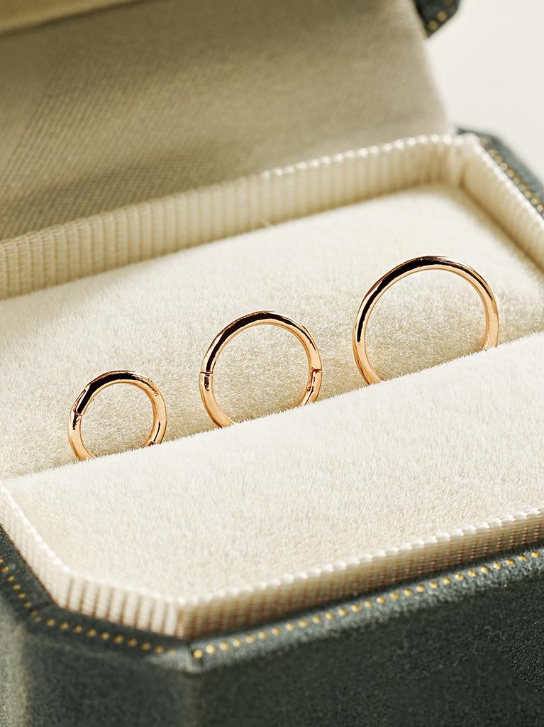 Minimalpiercing 14K Segment Inner Conch Helix Ring Piercing Earrings