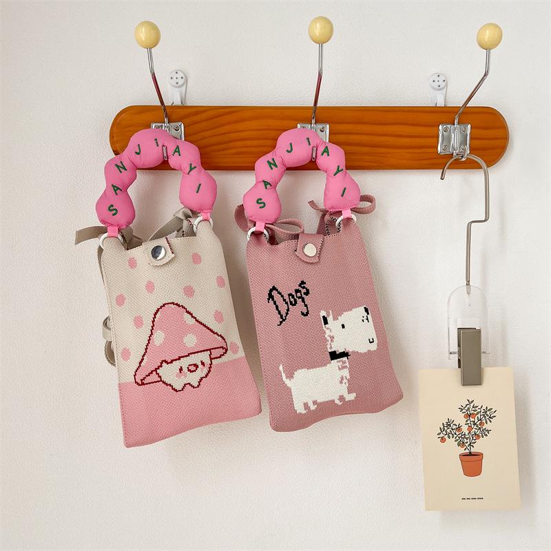 Korean Style Mini Knitted Cartoon Crossbody Bag - Cute, Versatile, Portable for Women