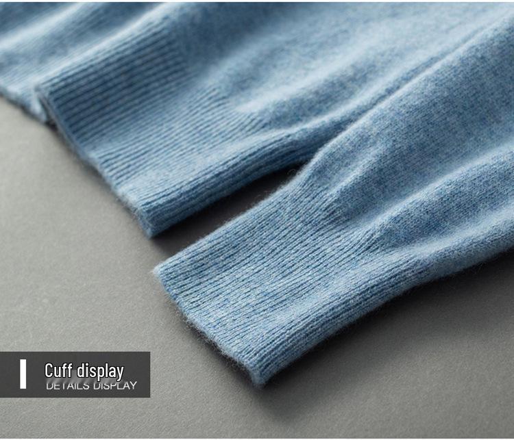 Seamless Men's Cashmere Half-Neck Sweater for Autumn/Winter - Versatile Knitwear