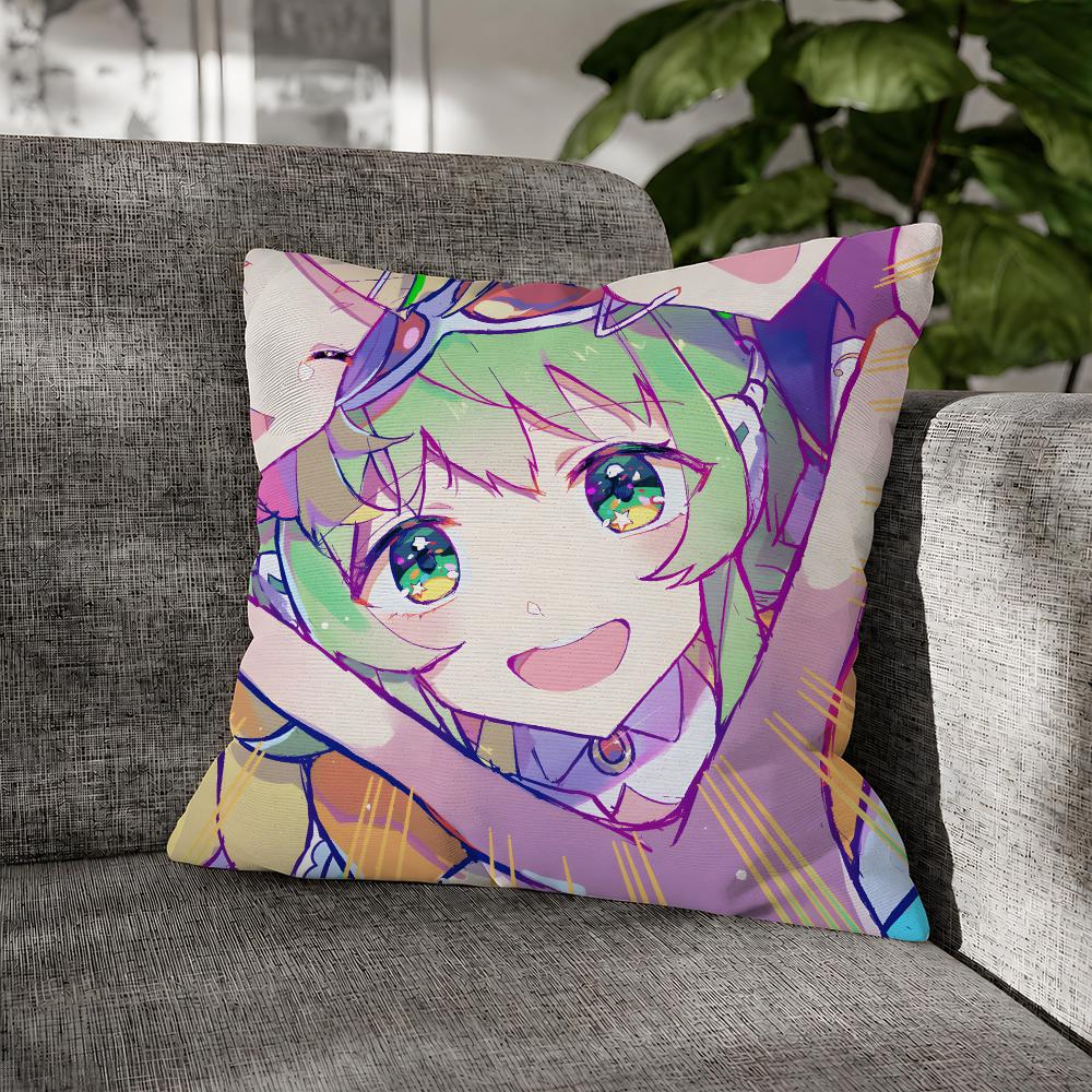 Vocaloid Gumi Megpoid Echo Cushion Cover Decorative Pillowcase Soft Short Plush Cozy Durable Sofa Home Decor Items Gift