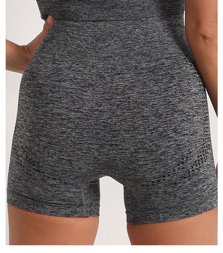 Summer High-Waisted Seamless Yoga Shorts for Running and Fitness