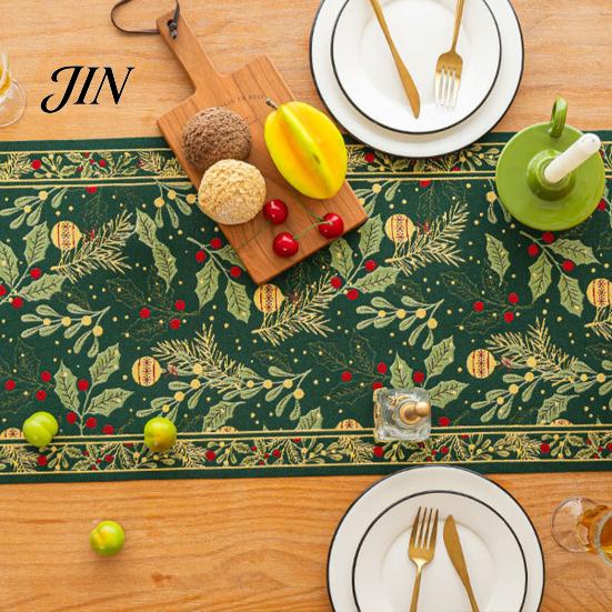 Spill Proof Table Runner Christmas Runner, Durable Decorative Stitching Decoration, Protects from Hot Pans Scratch for Dining Room Kitchen Wedding