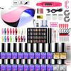 Professional Gel Nail Kit Full Set for Beginners – Quick-Dry Manicure Tools Starter Kit with UV/LED Lamp