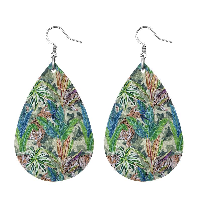 Summer Fashion Lightweight Faux Leather Earrings for Women Fruit Leaf Beach Teardrop Drop Dangle Earrings Jewelry Gift Wholesale