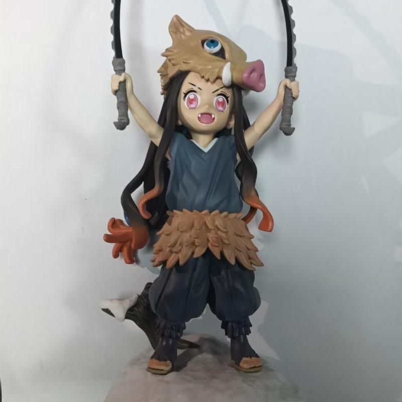TrendyToys 20cm Dämonentöter Figur :Piggy Beans Cos Nezuko & Inosuke Hashibira PVC Actionfigur Anime Dekoration Sammlerstücke Spielzeug