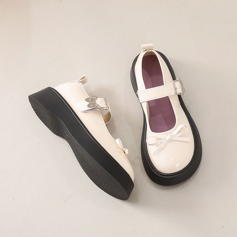 Versatile Skirt French Women's Single Shoes 2025 Spring and Summer New Internet Celebrity Temperament Bow Mary Jane Shoes Women