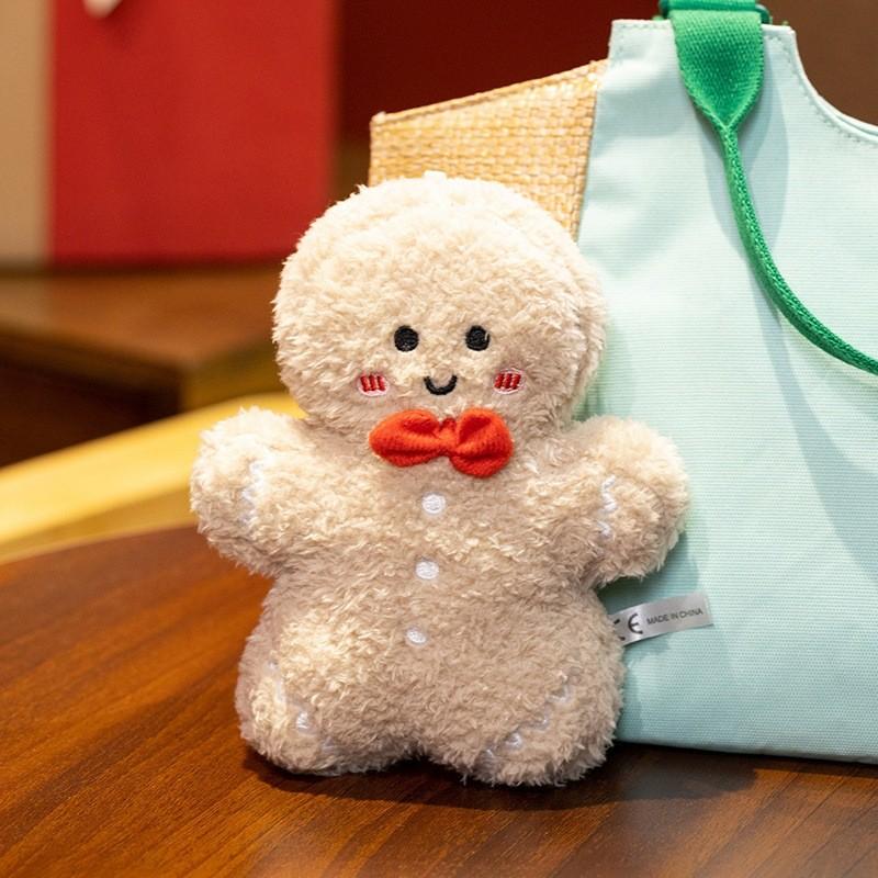 Weihnachts-Lebkuchenmann Plüschtier mit weichem Stoff für Feiertagsdekoration und Geschenke