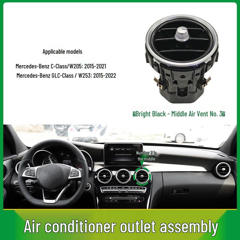 Compatible with Mercedes-Benz C-Class and GLC-Class W205 W253 Dashboard Front and Rear Air Conditioning Vent Grilles