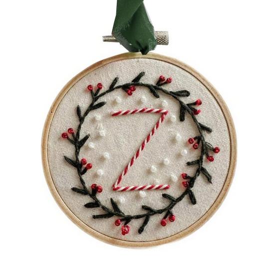 Yousheng DIY Embroidered Christmas Ornament Embroidered Initial Crafting Kit Mini Christmas Embroidery Kit for Beginners Xmas Tree Decor