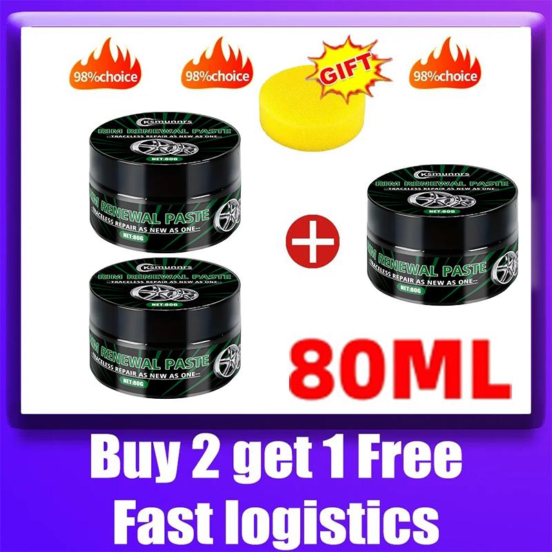NEW Car Wheel Rim Scratch Refurbishment Paste, Tire Rim Scratch Paint Repair Paste - Black And White Silver Aluminum Alloy Rimv