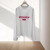 Women's Spring/Summer White Long Sleeve Letter Print Loose T-shirt