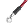 Motoforti Motorcycle Brake/Clutch Hose, Oil Hose, Hydraulic Strengthened, Stainless Steel, 28°+90°, Red, 130cm