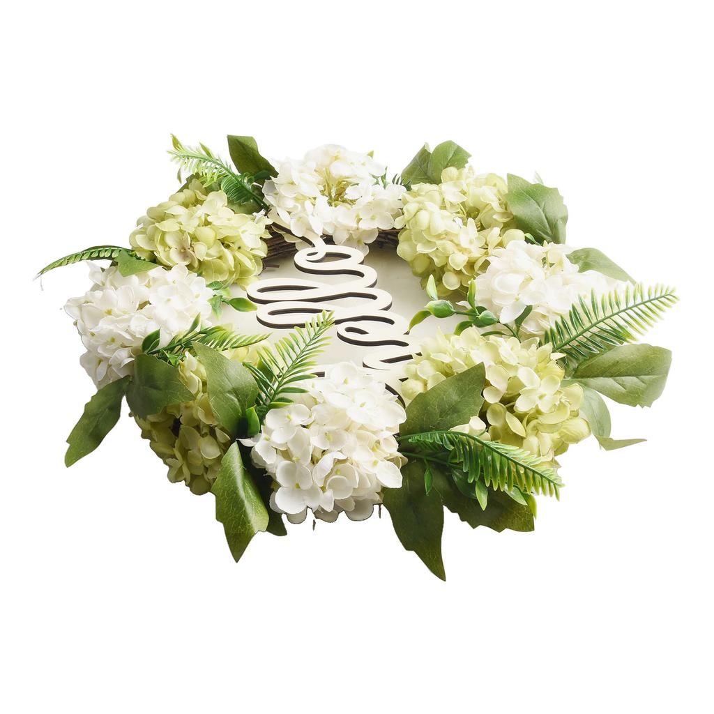 40cm Background Decor Hydrangea Wreath Artificial Front Door Hello