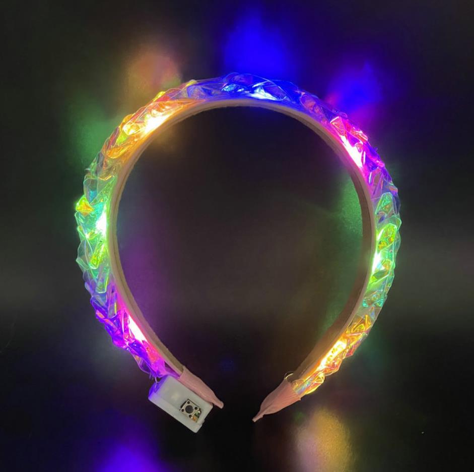 P-35 LED Light up Headband Flash Glowing Hair Band Laser Hair Hoop Tiara Luminous Headbands Nightclub Party Festival Costume