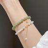 Clear Water Hetian Jade Bracelet: Women's Layered Jadeite Beaded Gift for Mom