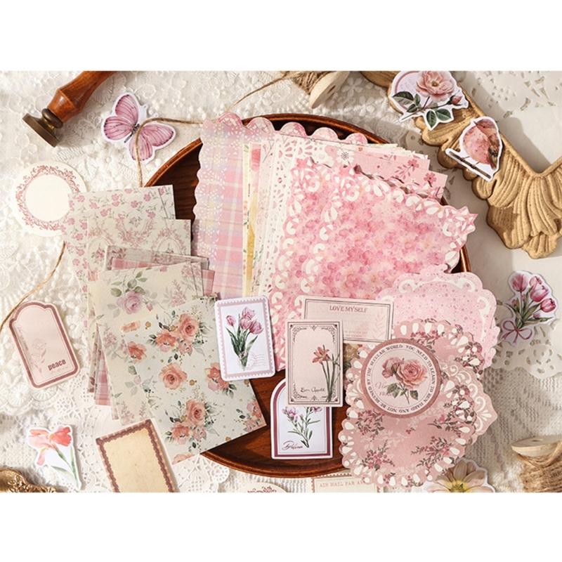 Retro Florals Scrapbook-Sticker-Set Mit Eleganten Blumendesigns Für Journaling-Projekte Und Kreative Geschenke