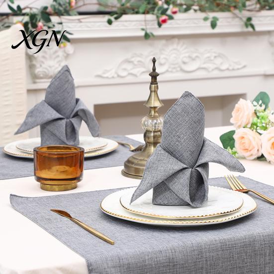 Soft Textured Napkins for Restaurants Imitation Linen Cloth Napkin, Washable Fabric 18 x Stain Resistant Parties Inch Square Napkin Weddings