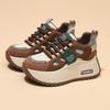 Innere Höherlegung Plateau Schuhe Damen Frühling und Herbst Neu Lässig Schnürung Farbabstimmung Student Laufschuhe