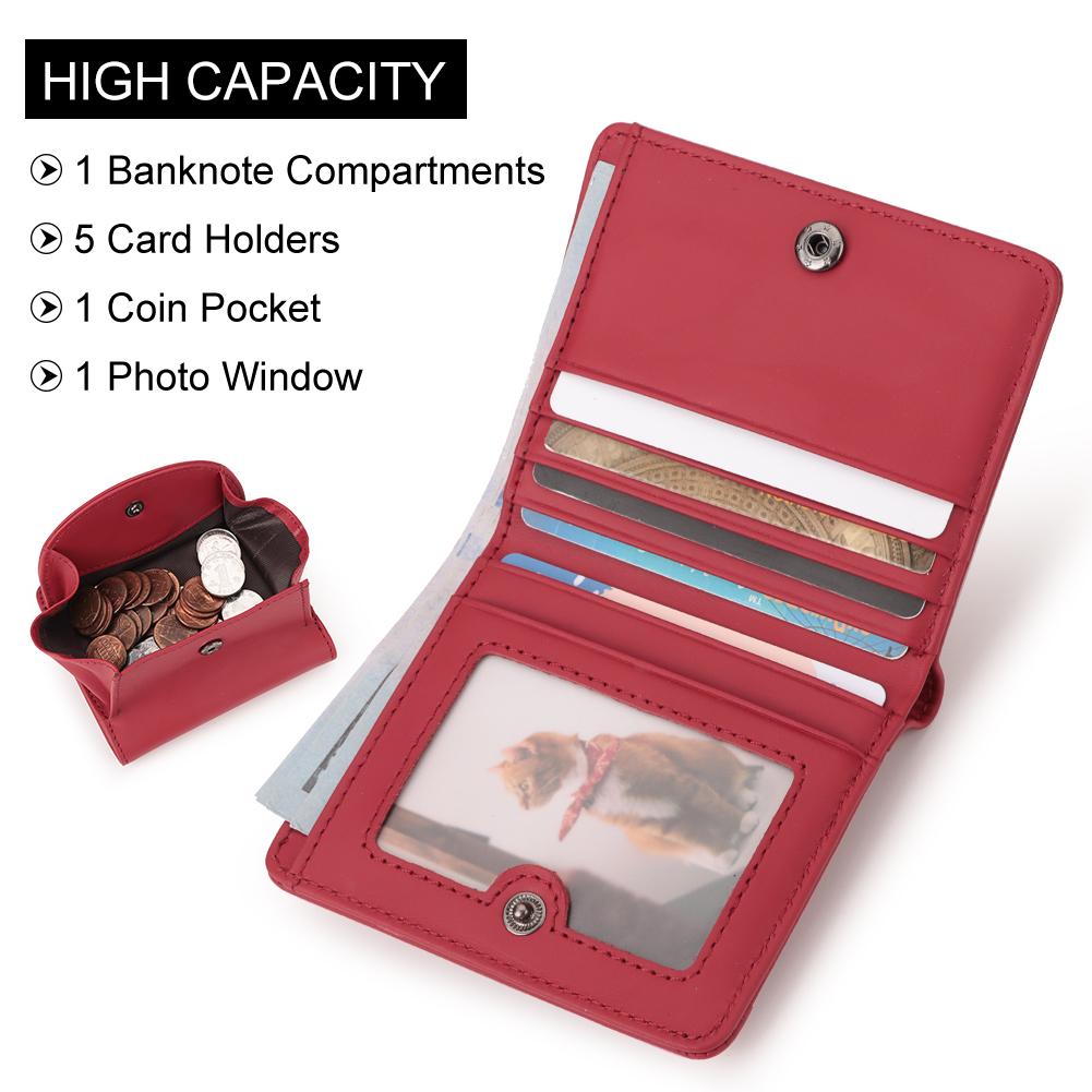 Humerpaul Ladies Clutch First Layer Cowhide Wallet Thin Wallet Large Capacity Coin Bag with Photo Window Coin Purse