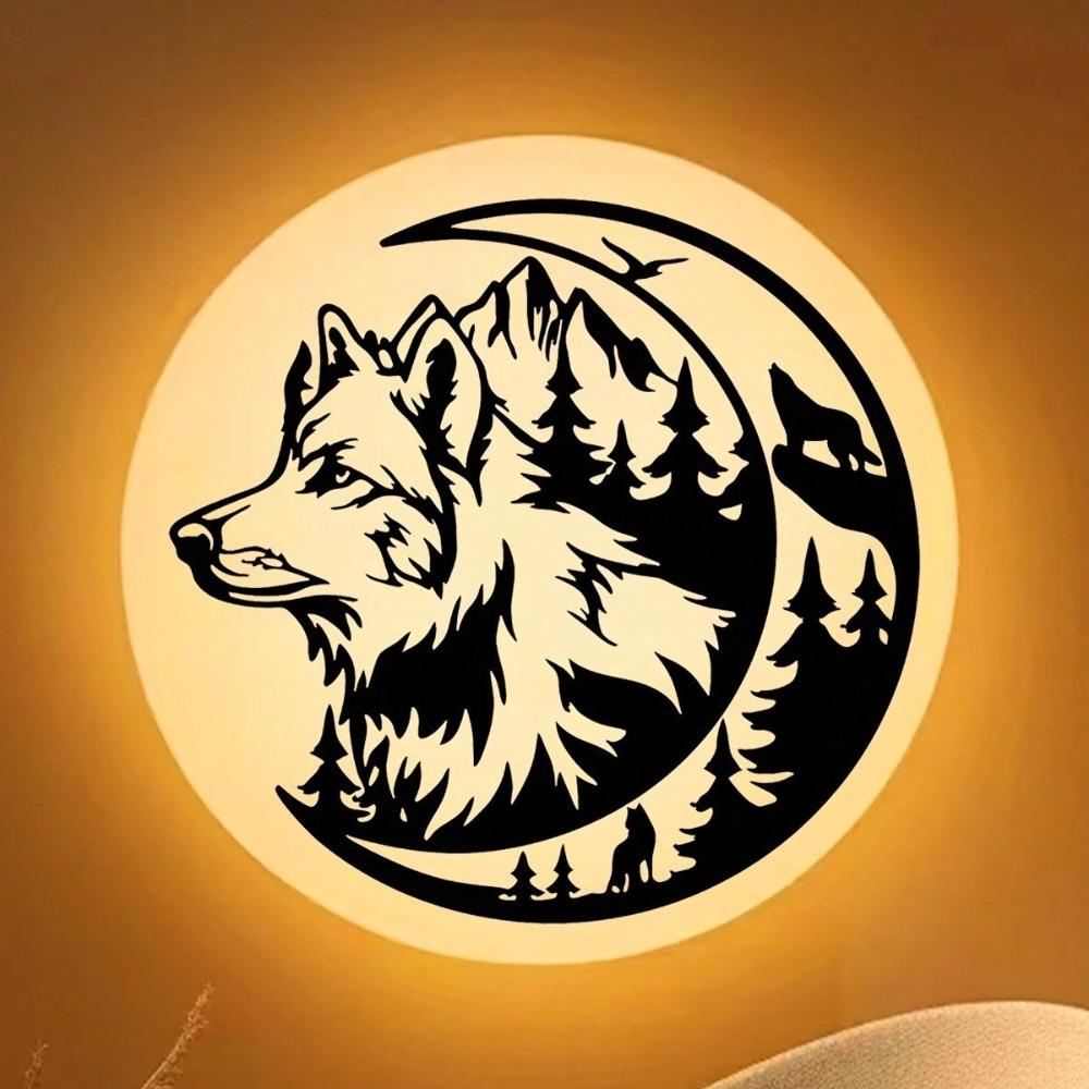 Wolf Metallwandkunst Skulptur für Wohnzimmer Garten Terrasse Café Bar Dekor