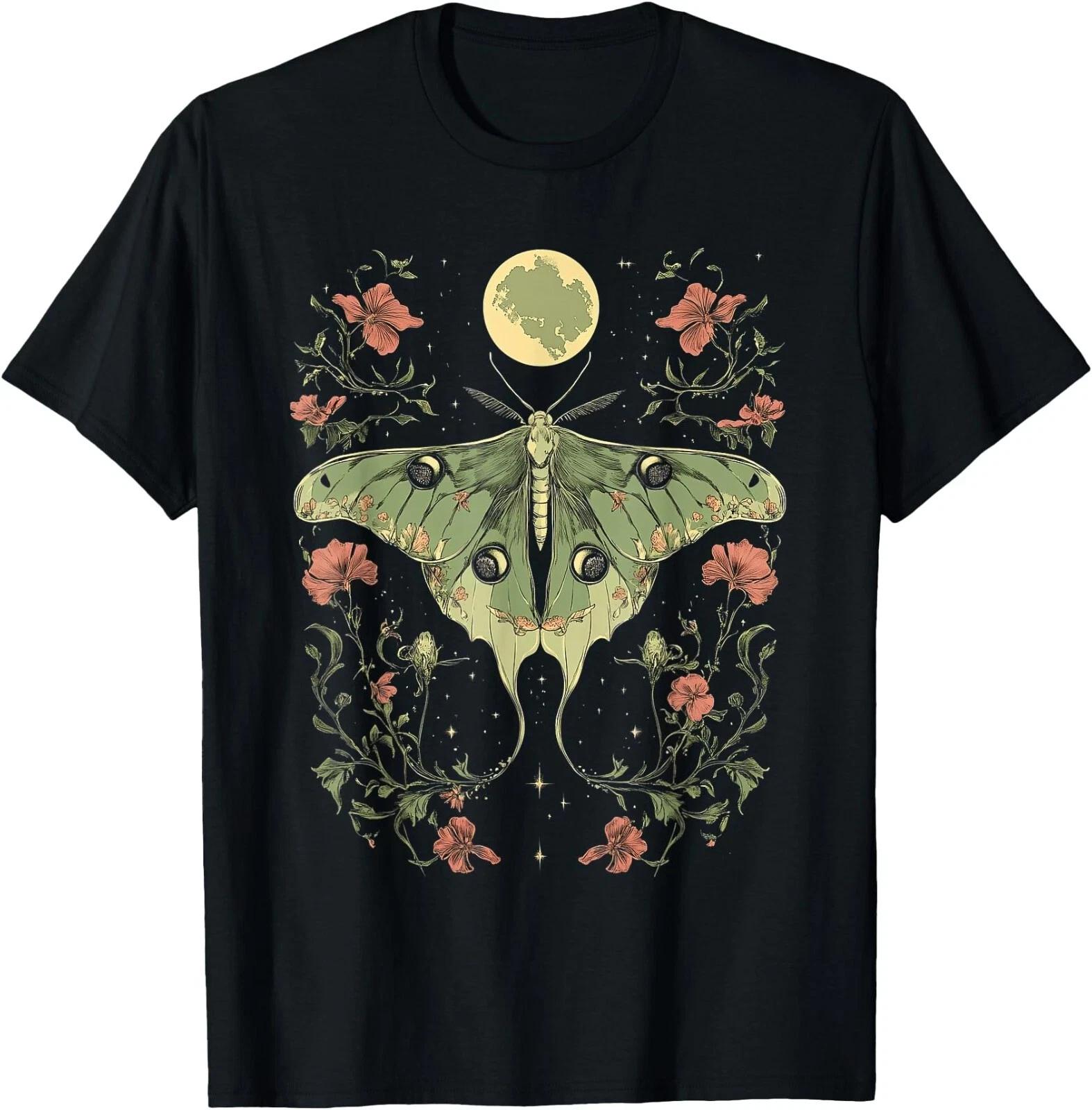 

Goblincore Moth Butterfly Moonphases Flowers Cottagecore Unisex Tee L