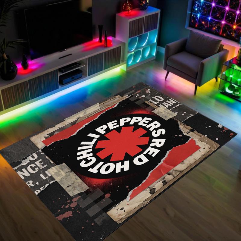 Red Hot Chili Peppers Design Crystal Velvet Carpet Cozy Non?Slip Printed Rug For Bedroom Living Room Entrance