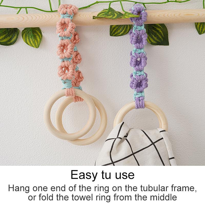 1Pc Woven Beautiful Storage Accessories Nordic Wind Storage Ring Hand Knitting Wall Hangings Cotton Rope Flower Decoration