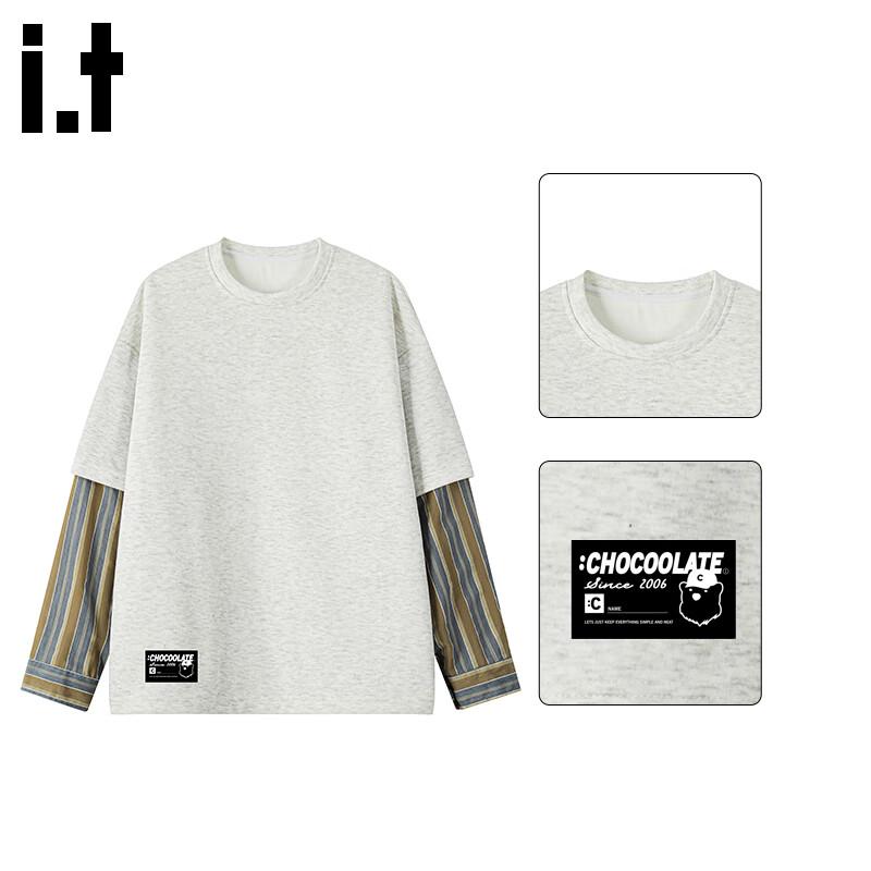 :CHOCOOLATEit Men's Faux Two-Piece Layered Sweatshirt