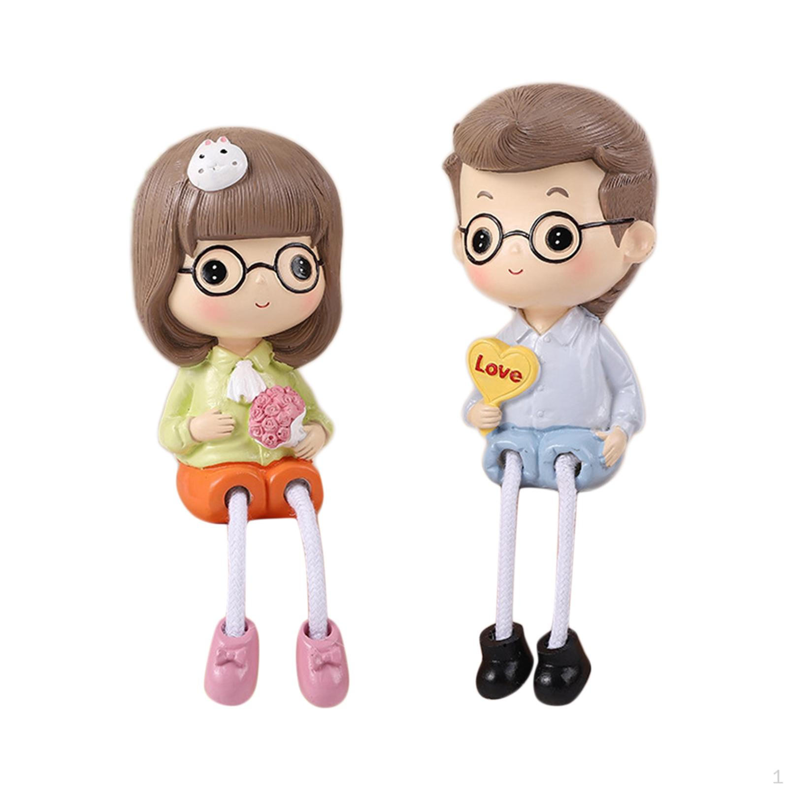2 Hanging Feet Couple Dolls, Statue Figurine Sculpture for Car Wedding Party StyleA