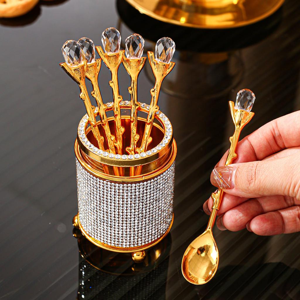1set Coffee Spoon Storage Box Restaurant Knife Fork Spoon Chopstick Cage Dessert Refreshment Spoon Tableware Cartridge