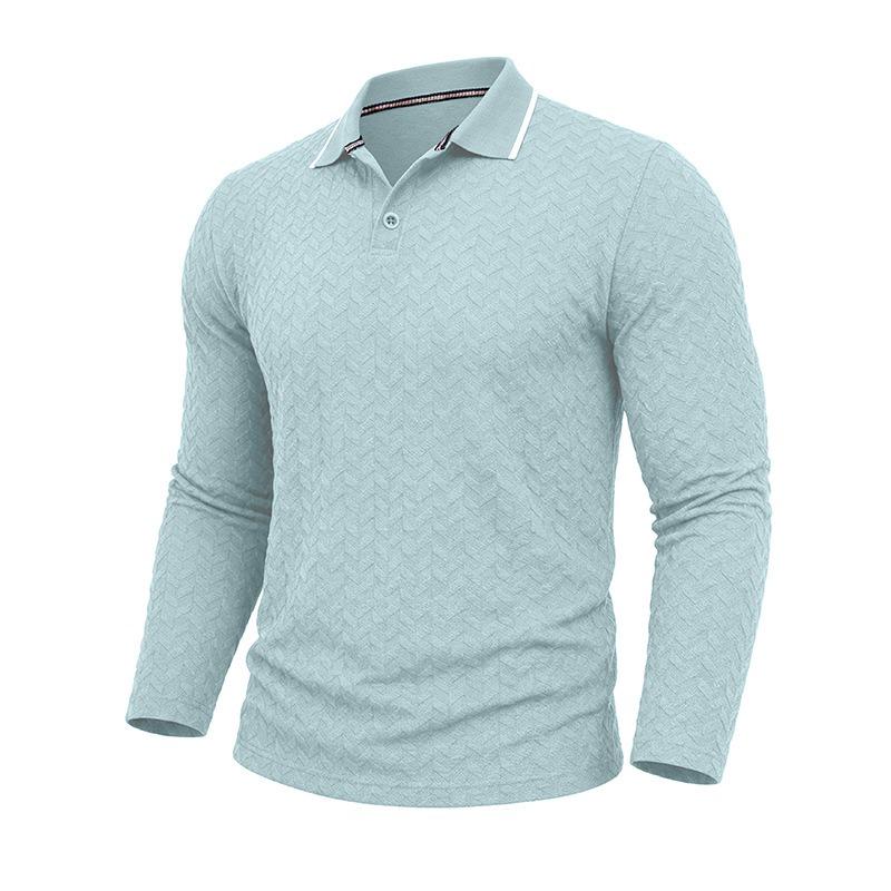 Men S Long Sleeve Vintage Plus Size Polo Shirt Jacquard Casual Top