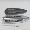 ADZ1 2pcs 3D new for SKODA Car Fender side Emblem Badge Decal rear tail bumper trunk Sticker styling Accessories