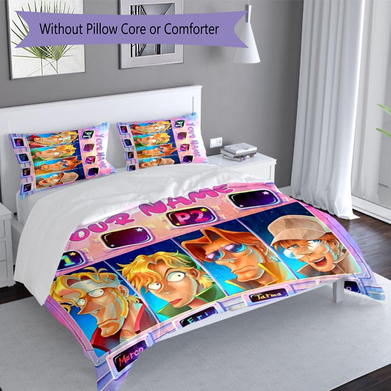 3pcs Custom Name Metal Slug Set,Includes 1 Duvet Cover and 2 Pillowcases,All-season Bedroom Decor