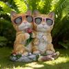Solar Garden Statue with Rotating Eyes Ornament Landscape Lamp Gift Figurine for Outside Yard