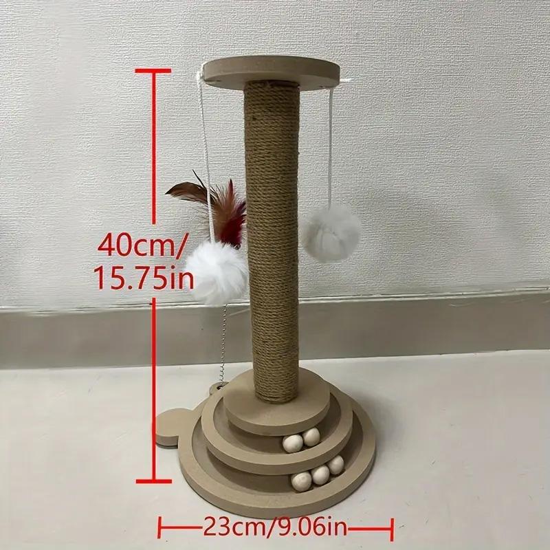 Pet Cat Toy Cat Turntable Funny Cat Stick Balls Durable Sisal Scratching Board Cat Supplies Cat Grab Column Pet Product