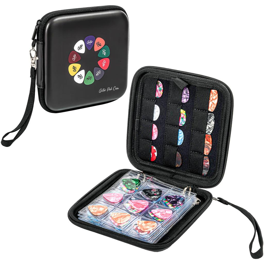 ProCase Guitar Pick Bass Pick EVA Material Storage Case Holds Up To 84 Pieces Album Book Black -