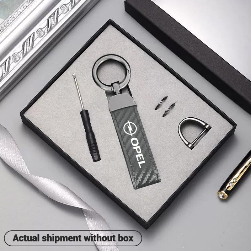 Carbon Fiber Car Keychain Key Chain Ring Metal Leather For Opel Insignia Zafira B Vectra C B Mokka Vectra Astra H G J Corsa D