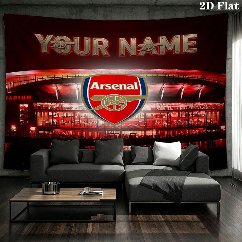 Arsenal F Custom Name Wall Tapestry Aesthetic Wall Hanging Printed Fabric Blanket Decorative Tapestries for Bedroom Living Room Home Decor