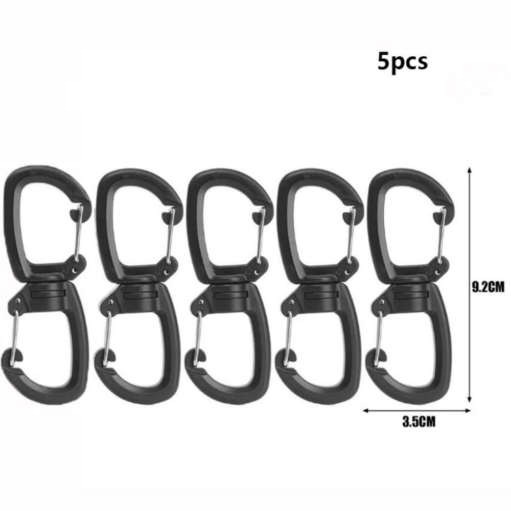 5pcs POM Backpacks Carabiner with 360 Degree Swivels Camping Double Hook New Backpacks Buckles
