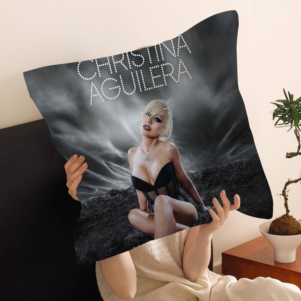 Christina Aguilera Singer Pillow Cushion Cover Pillowcase Living Room Sofa Home Decor Customized