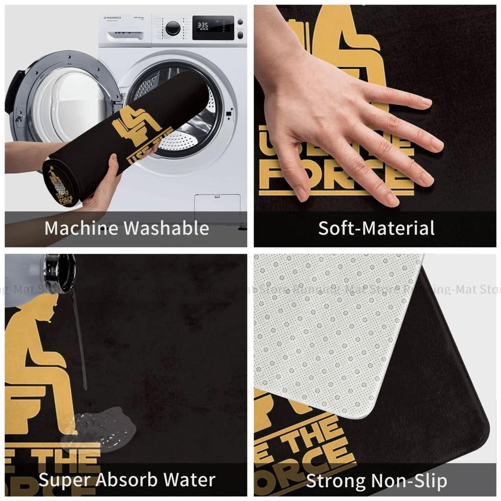 Non-slip Doormat Use The Force Living Room Kitchen Mat Welcome Carpet Flannel Pattern Decor