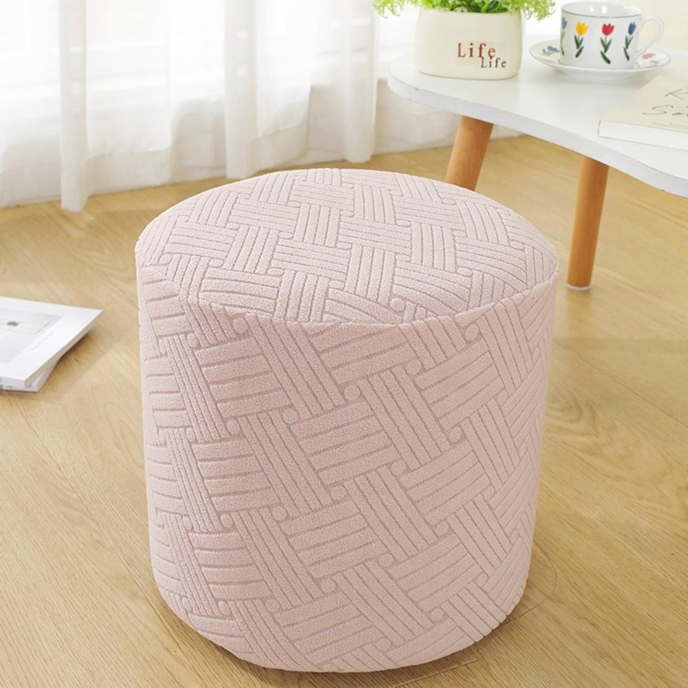 New Solid Color Jacquard Ottoman Cover Elastic Soft Footrest Slipcover T-Shape Pouf Stool Cover Living Room