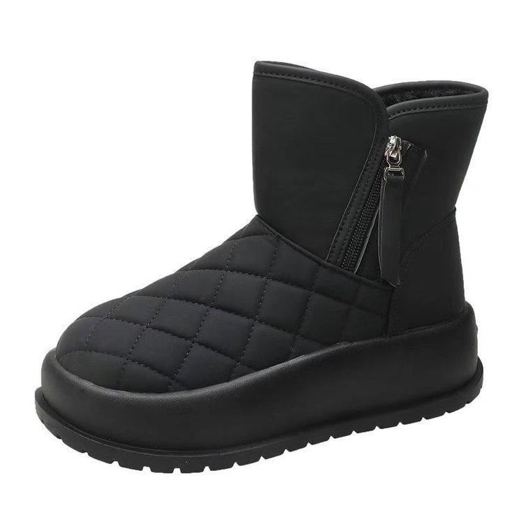 Winter velvet thickened warm cotton shoes 2025 autumn new waterproof and non-slip short boots Northeast snow thick-soled boots women