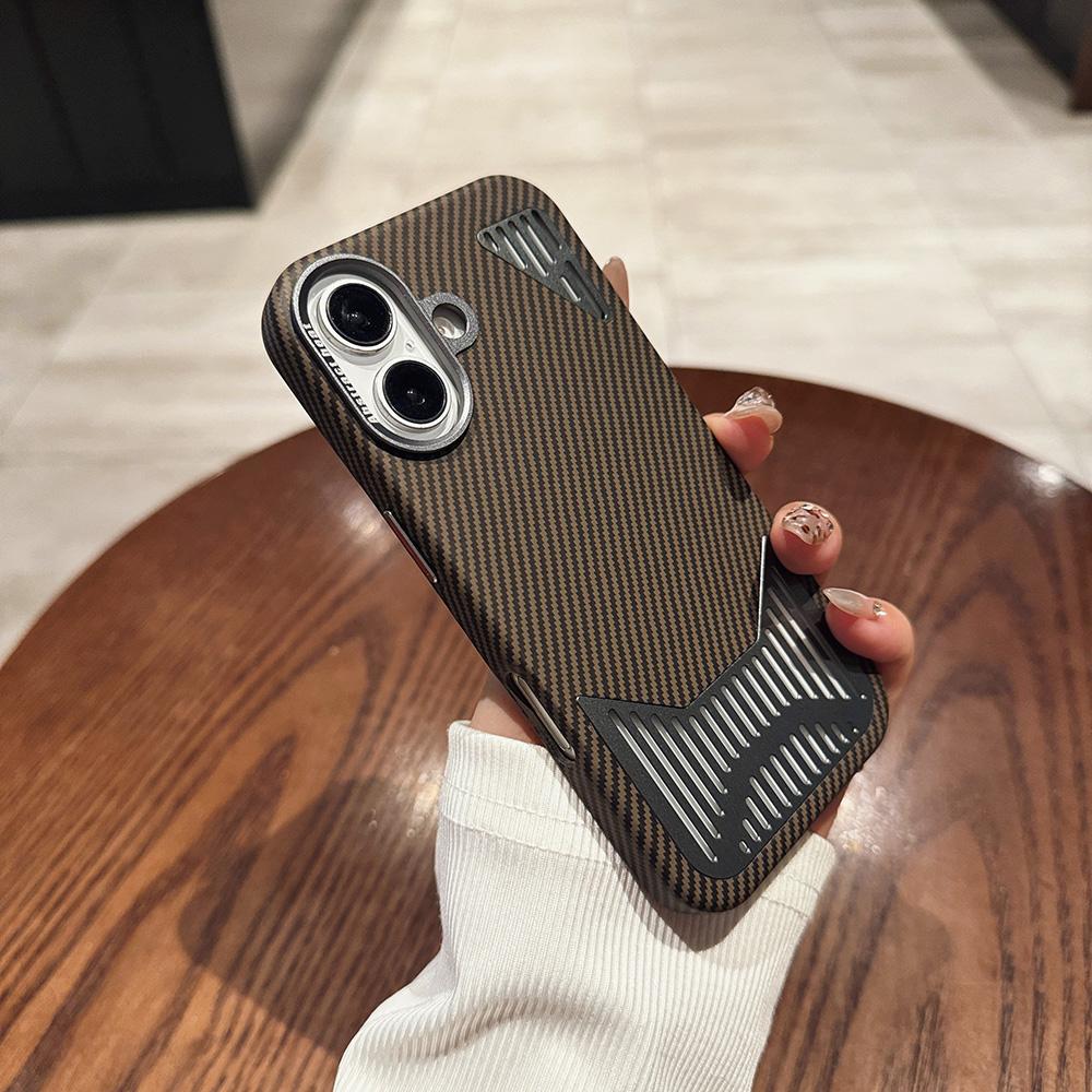 

Чехол для телефона iPhone 11 13 16 ProMax Чехол для iPhone 13 14 15 ProMax 12 13 ProMax 13 Pro 14 Pro Углеродное волокно Алюминиевый сплав Теплоотвод Мобильный iPhone 16 Pro Max серый